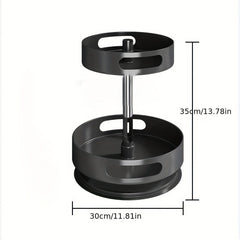 2-Layer Rotating Seasoning Bottle Rack Kitchen Storage Accessory