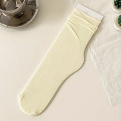 5 Pairs Solid Socks Comfy & Breathable All match Socks Women's Stockings
