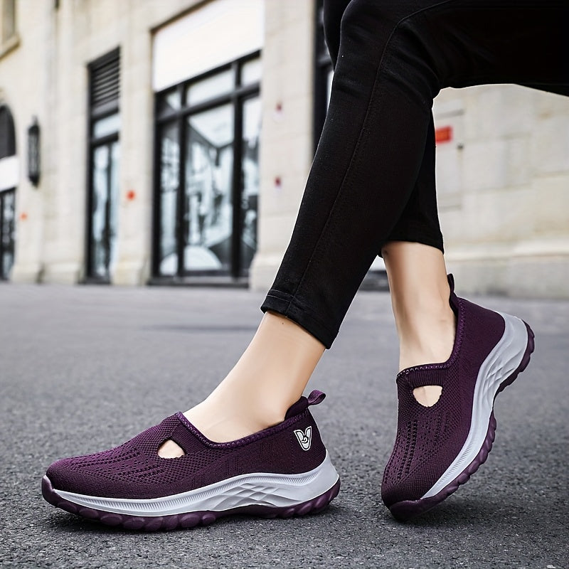 Non-slip Soft Sole Breathable Walking Shoes Slip-On Sporty Sneakers