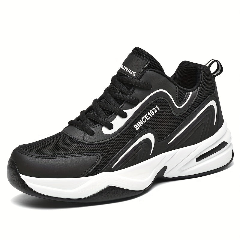 Men's Breathable Lace-up Platform Sneakers for Outdoor Activities