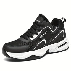 Men's Breathable Lace-up Platform Sneakers for Outdoor Activities