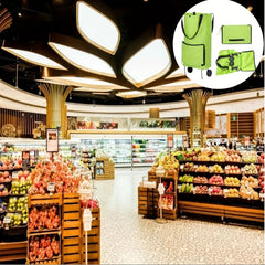 Portable Shopping Cart Bag Foldable Trailer Bag With Wheels