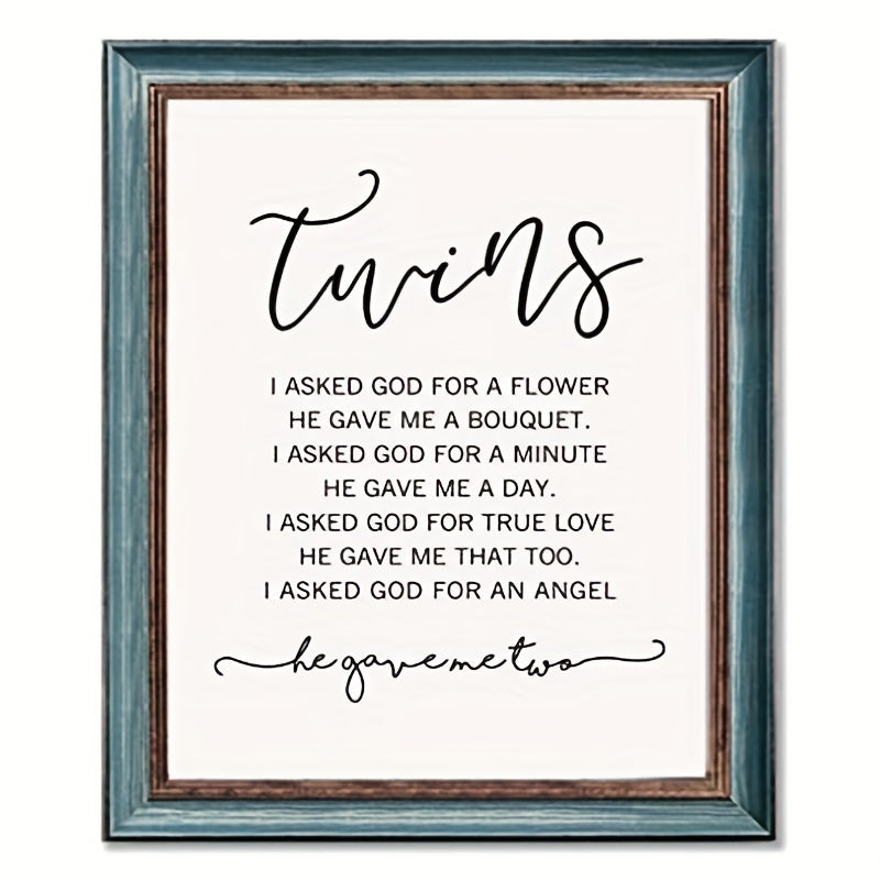Twin Baby Girl/Boy Nursery Wall Decor 20x25 Unframed