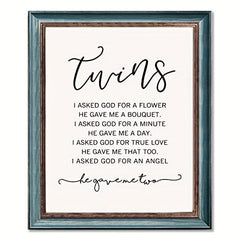 Twin Baby Girl/Boy Nursery Wall Decor 20x25 Unframed