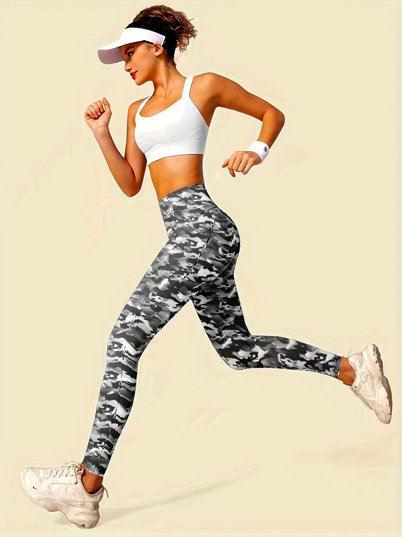 Camo Print High Waist Tummy Control Fitness Pants