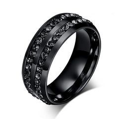 Golden Filled Double Row Diamond Couple Ring