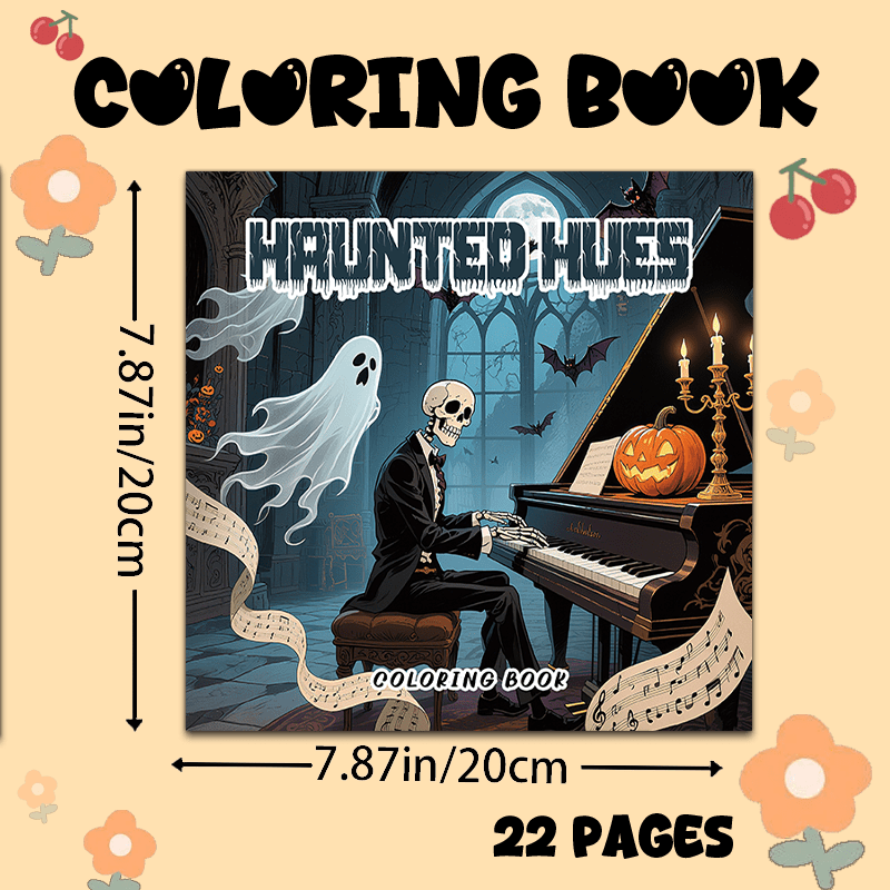 Deluxe Gothic Halloween Adult Coloring Book 22 Pages 20x20cm