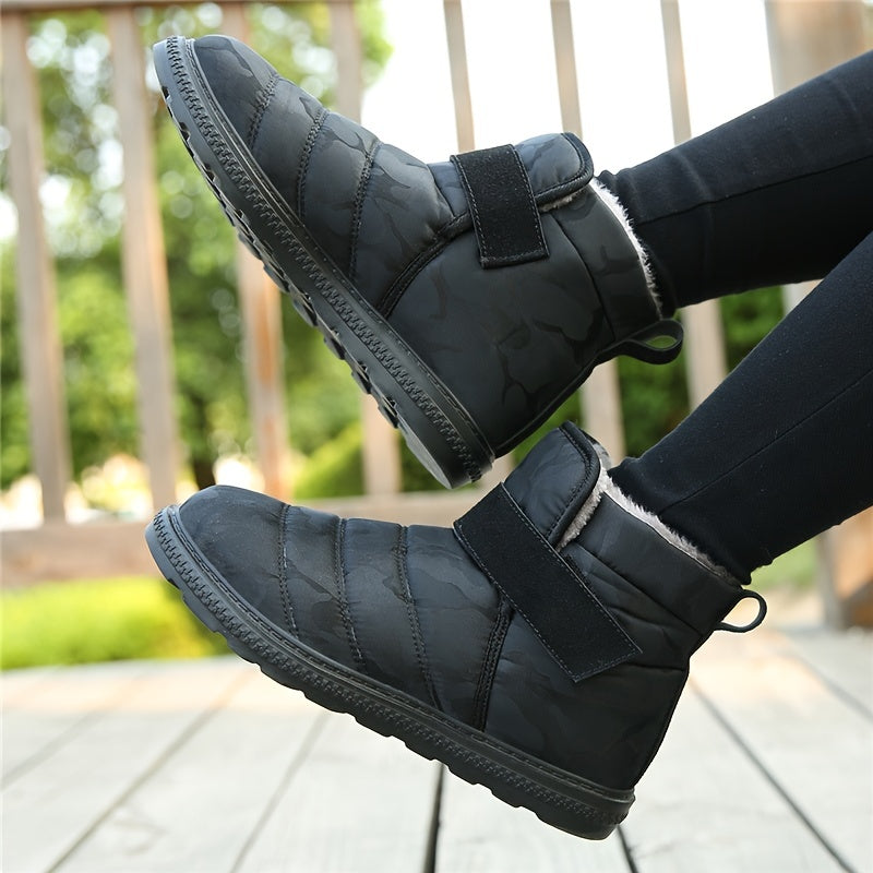 Men's Camo Snow Boots Warm Fleece Ankle Boots