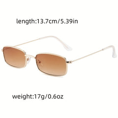Metal Sunglasses Rectangle Anti Glare UV400