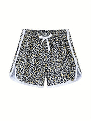 Leopard Print Drawstring Pants for Girls