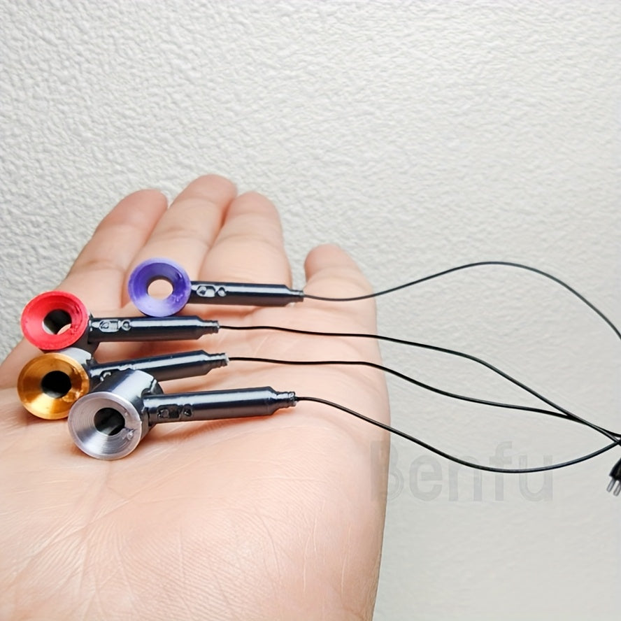 Mini Hair Dryer Dollhouse Accessory 4 Colors Non Electric Compact Size