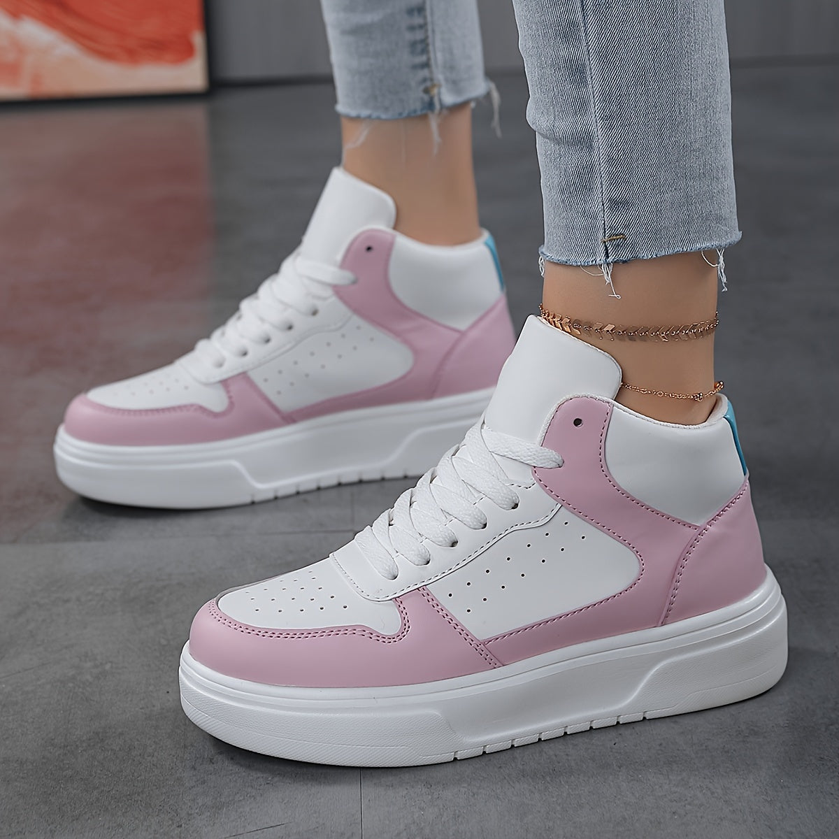 Women's Lightweight Block Skate Shoes Wear-Resistant Chunky Sneakers