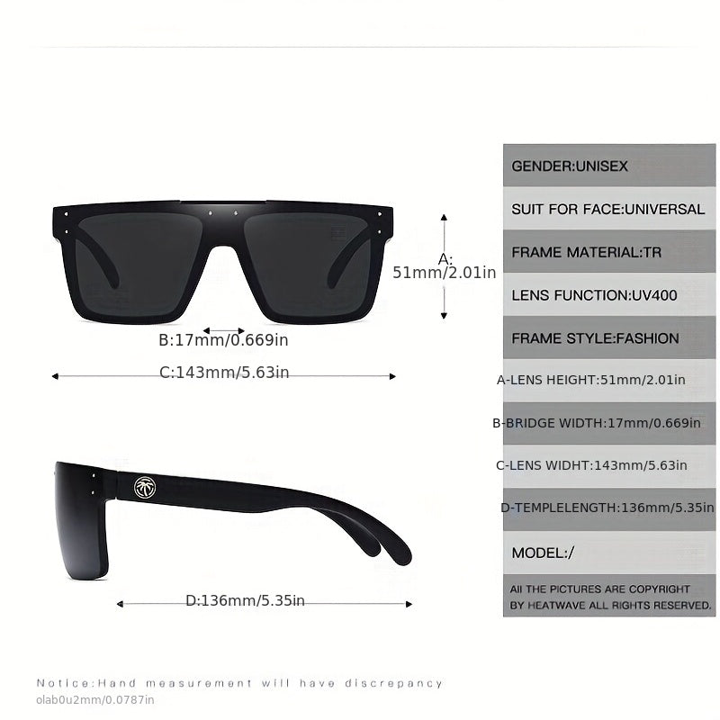 Men's Retro Sports Sunglasses Polarized Large Frame with Box