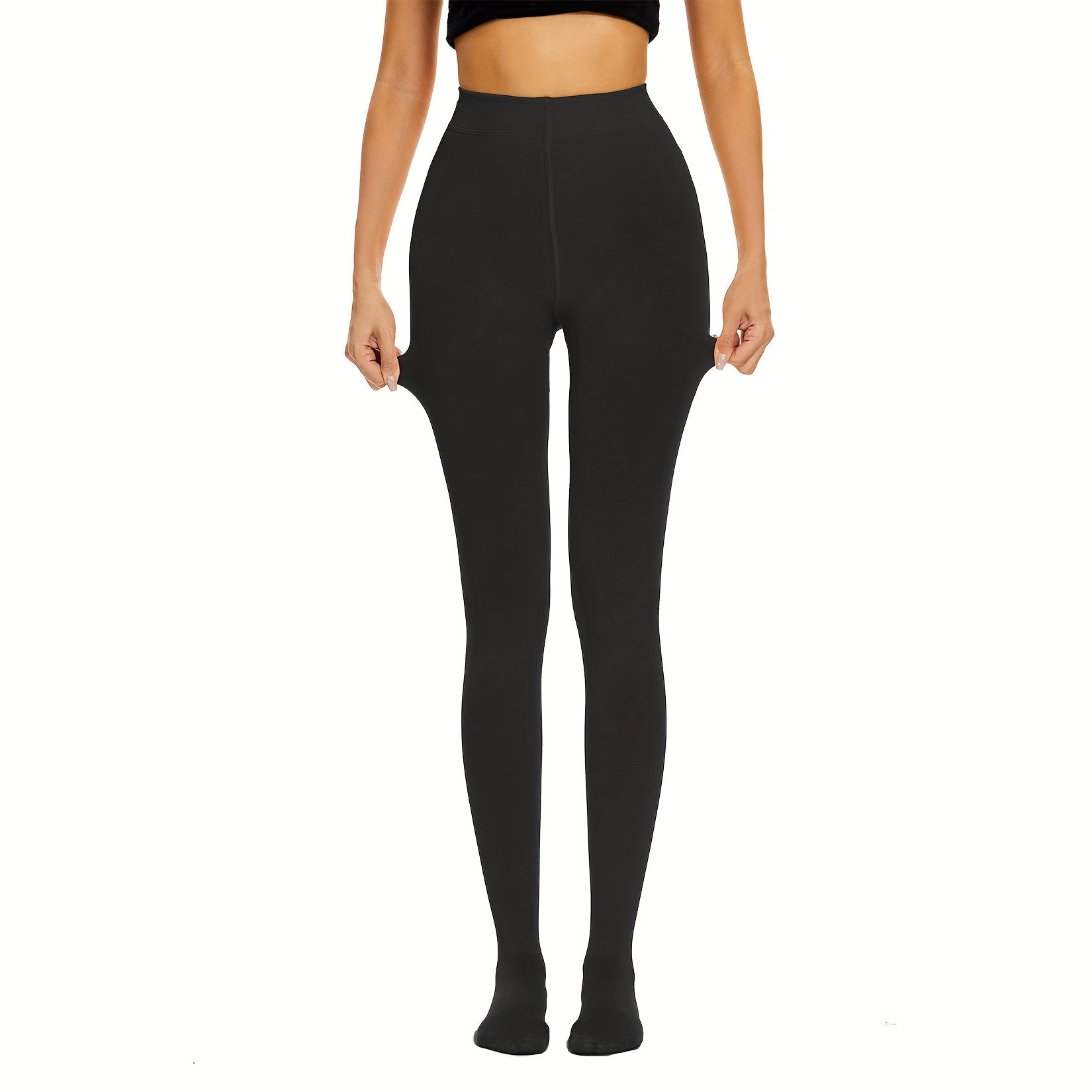 Plush Lined Tights Opaque High Waist Thermal Elastic Leggings