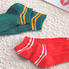 5 Pairs Striped Ankle Socks Lightweight Women's Stockings