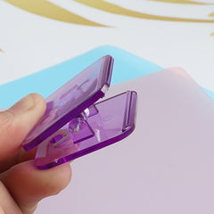 Acrylic Data Test Clip for Journal Diary, Triangle Shape, Long Tail Clip
