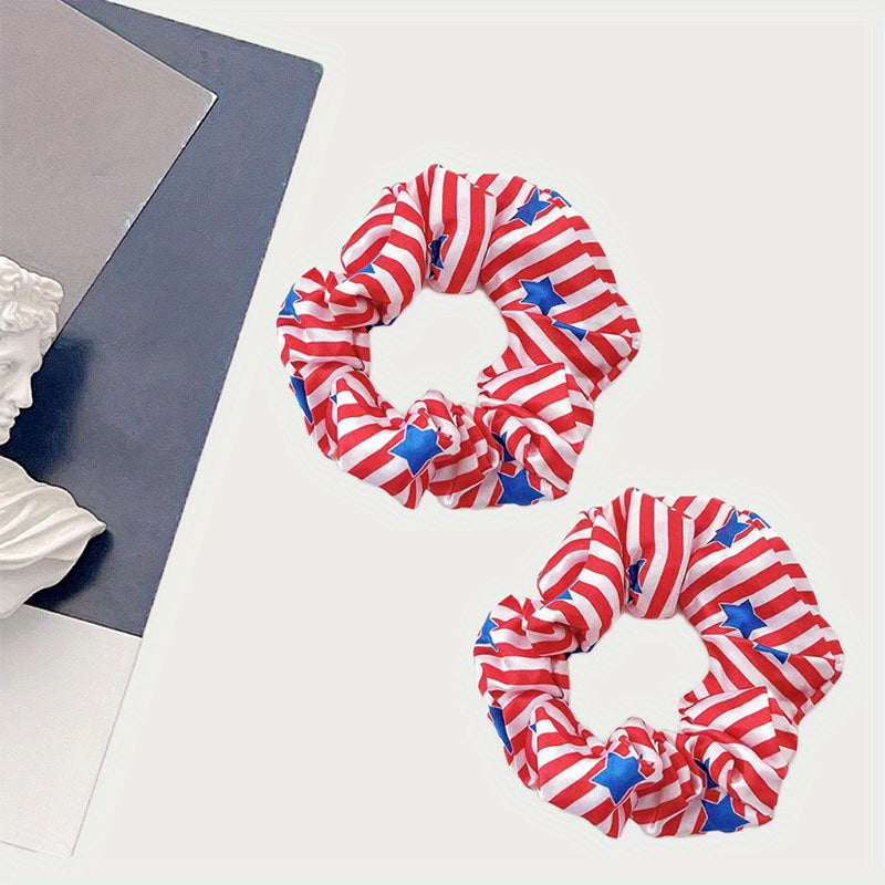 American Flag Hair Tie Elastic Scrunchie for Women Girls