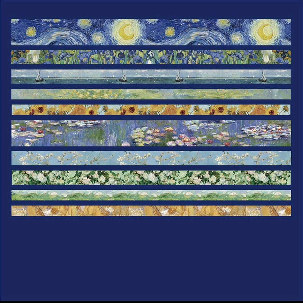 10 Volumes Paper Set Tape Sky Stars Series Retro High Appearance Level