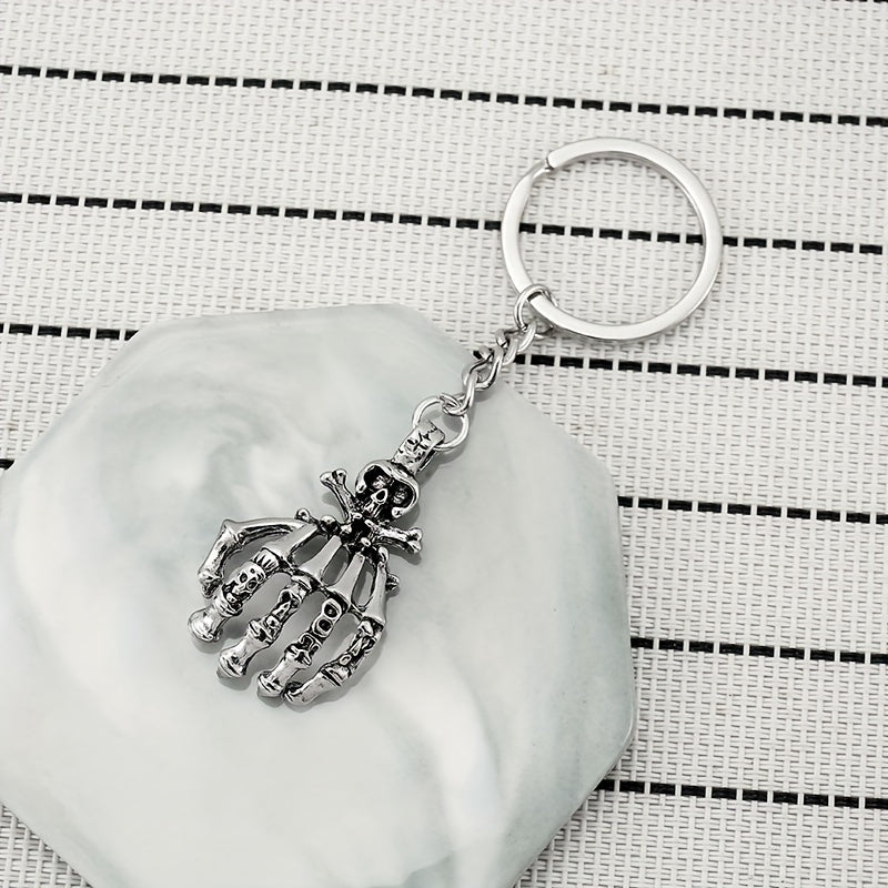Skull Palm Keychain Metal Keychain Pendant Halloween Gift