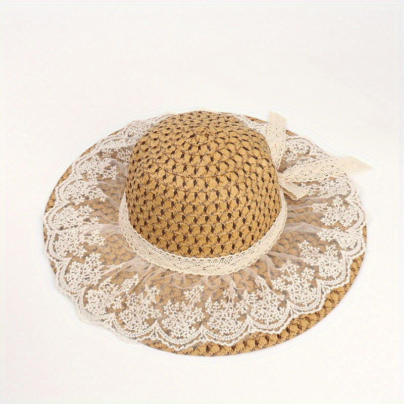 Summer Sun Hat Wide Brim Straw UV Protection