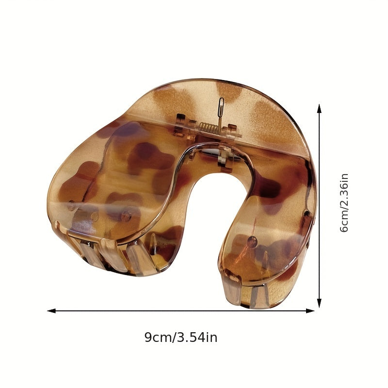 5pcs U-shaped Hair Claw Jelly Hair Claw Ponytail Holder Women Girls Accessories