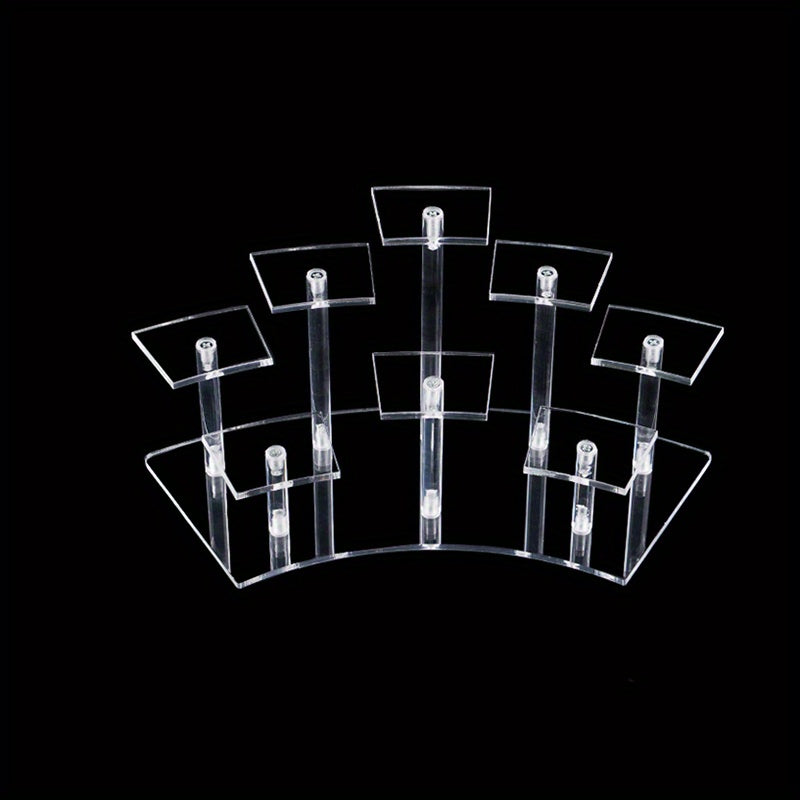 Acrylic Fan-shaped Display Stand for Dolls Mini Toys Jewelry Perfume