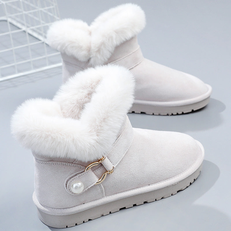 Women's Winter Snow Boots Slip On Ankle High Thermal Shoes