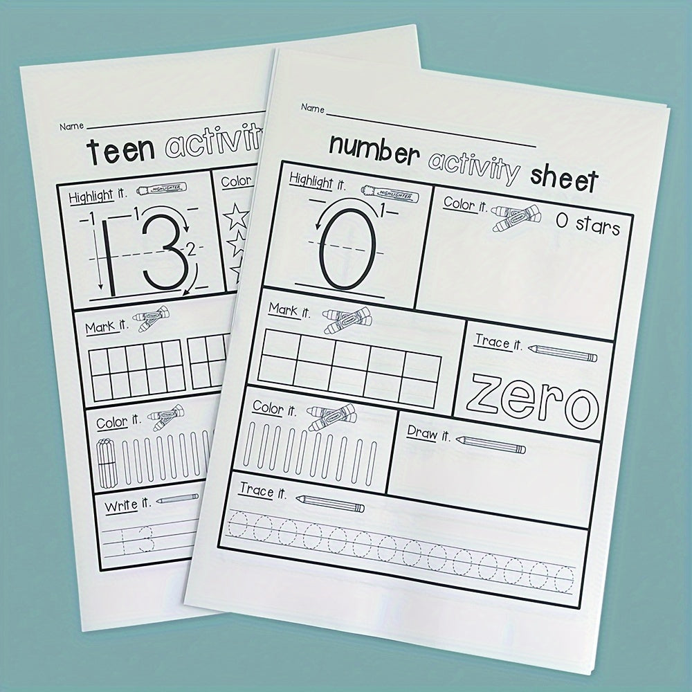 Number Tracing Book for Kids, Math Workbook with Drawbar