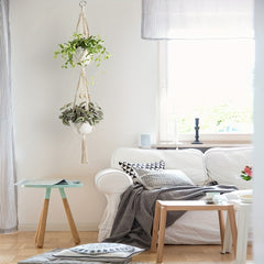 Macrame 2 Tier Plant Hanger 124 cm 177 cm