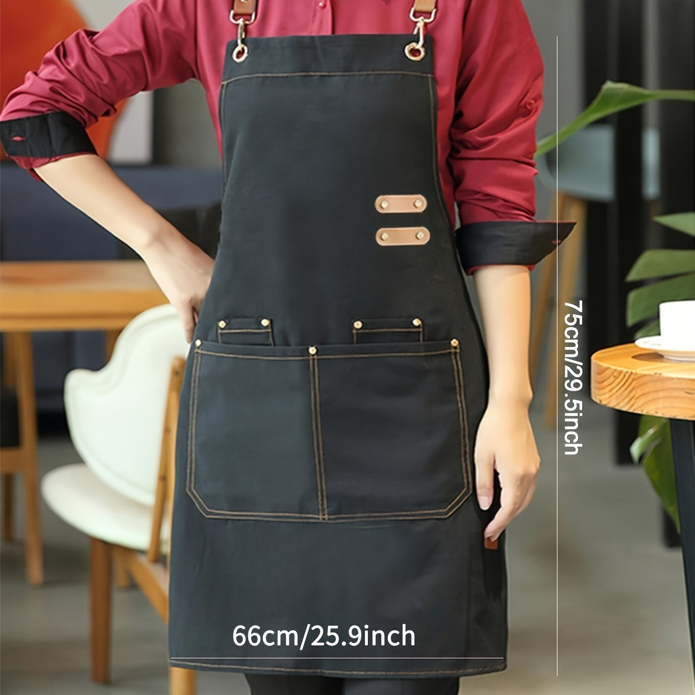 Waterproof Apron with Pockets for Women and Men 29.5in x 27.5in