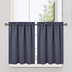 2pcs Blackout Curtains Thermal Insulated Short Kitchen Curtains 25x36 Inches