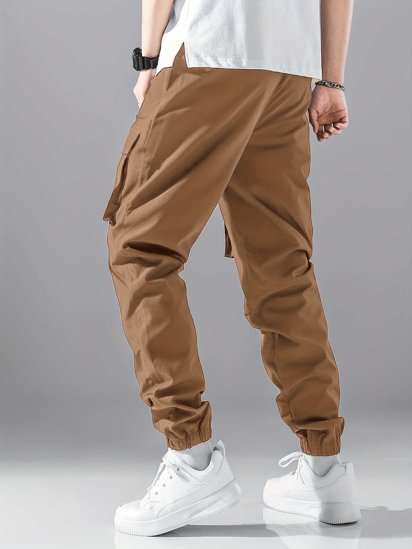 Men's Casual Cargo Pants with Flap Pocket