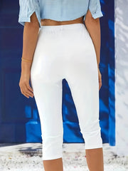 Solid Skinny Capris Leggings for Women