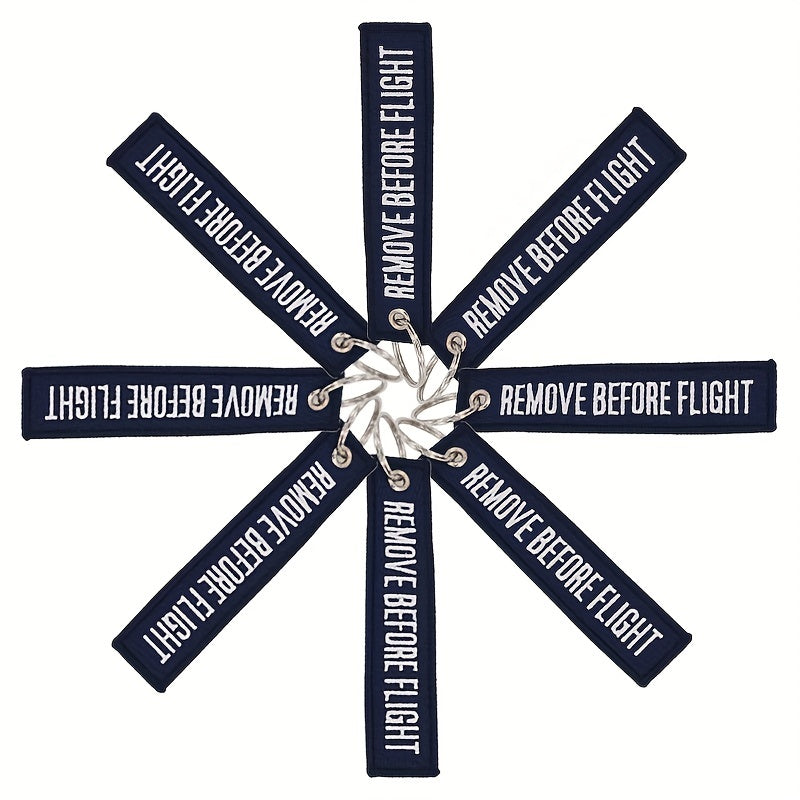 3pcs Embroidery Remove Before Flight Navy Key Fobs for Motorcycles Scooters Cars