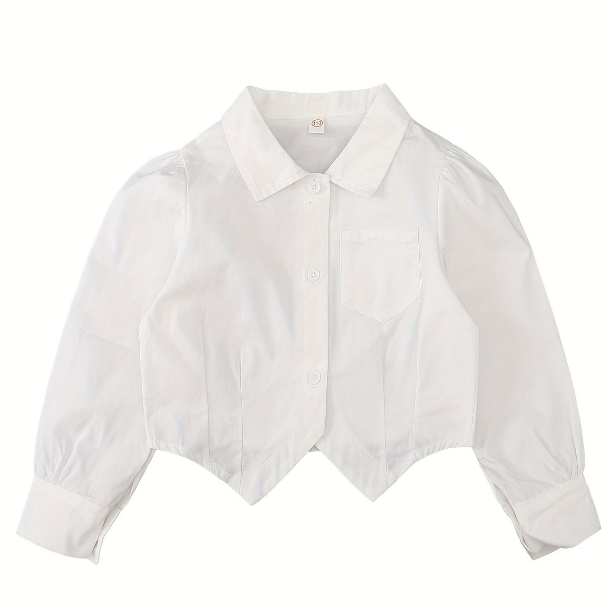 Girls Cotton Shirt College Style Long Sleeve Top School Uniform