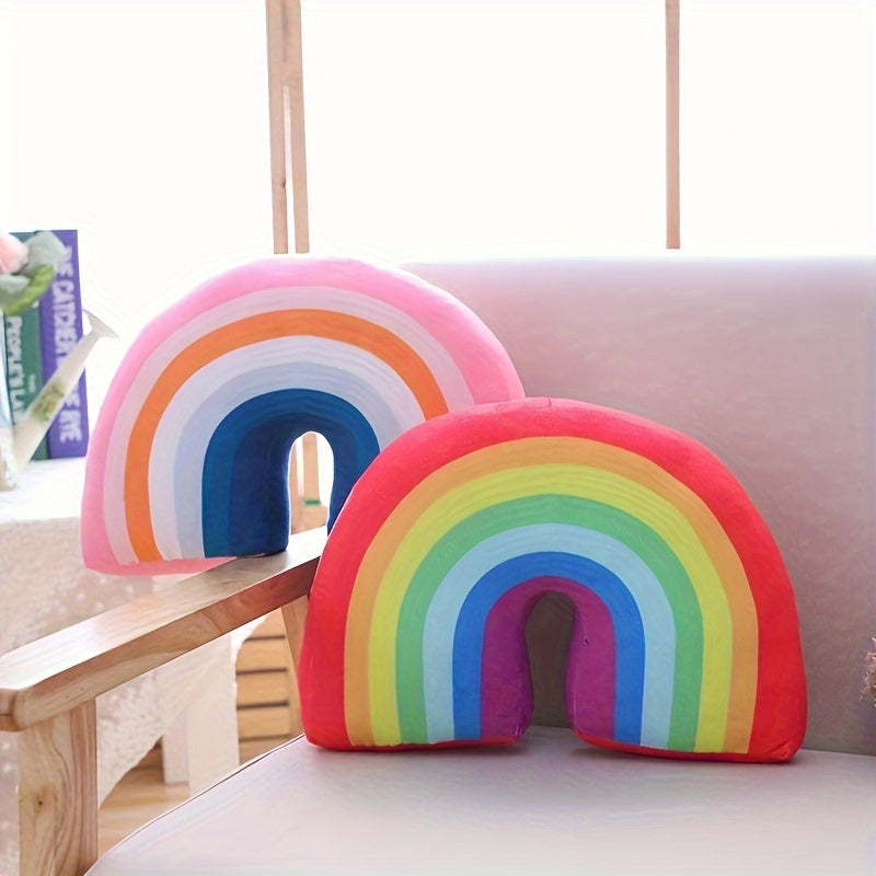Rainbow Shaped Pillow Plush Decorative Travel Pillow Creative Cushion