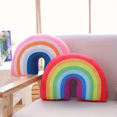 Rainbow Shaped Pillow Plush Decorative Travel Pillow Creative Cushion