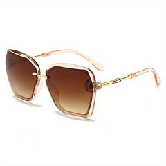 Large Square Rhinestone Polarized Sunglasses UV400
