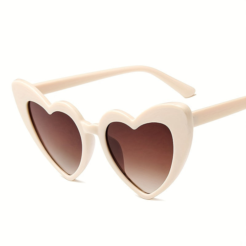 Heart Shaped Sunglasses Men Women Big Frame Cat Eye Vintage Glasses