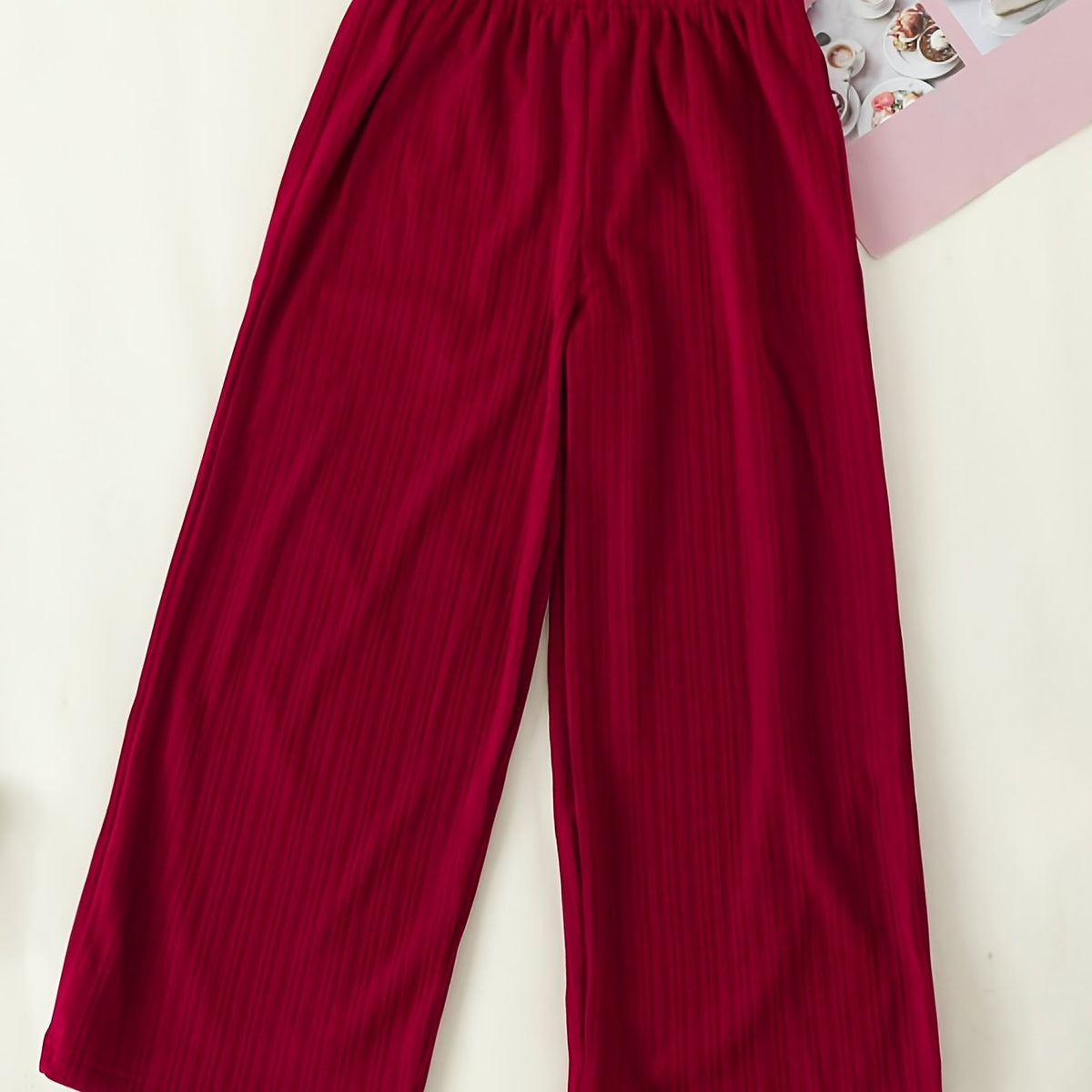 Girls Loose Trousers Elastic Waist Wide Leg Pants Kids Clothes