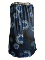  Women's Graphic Print Eyelet Embroidered Tank Dress