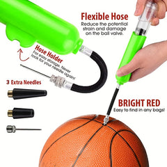 Portable Basketball Pump Manual Ball Inflator Football Volleyball Air Pump