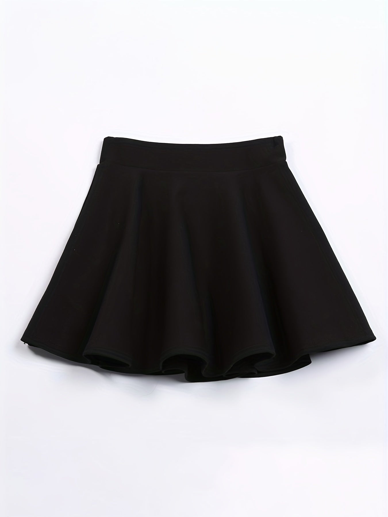  High Rise Ruffle Stretch Skirt