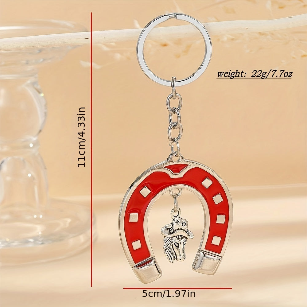 Horseshoe Key Ring Western Cowboy Key Pendant
