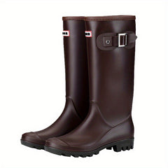 Women's Waterproof High Top Buckle Rain Boots