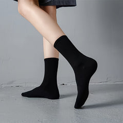 4 Pairs Classic Socks Casual & Comfy Solid Women's Stockings