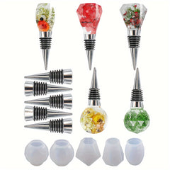 10pcs Resin Wine Bottle Stoppers Silicone Molds Set