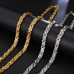 Stainless Steel Funky Flat Chain Necklace for Men