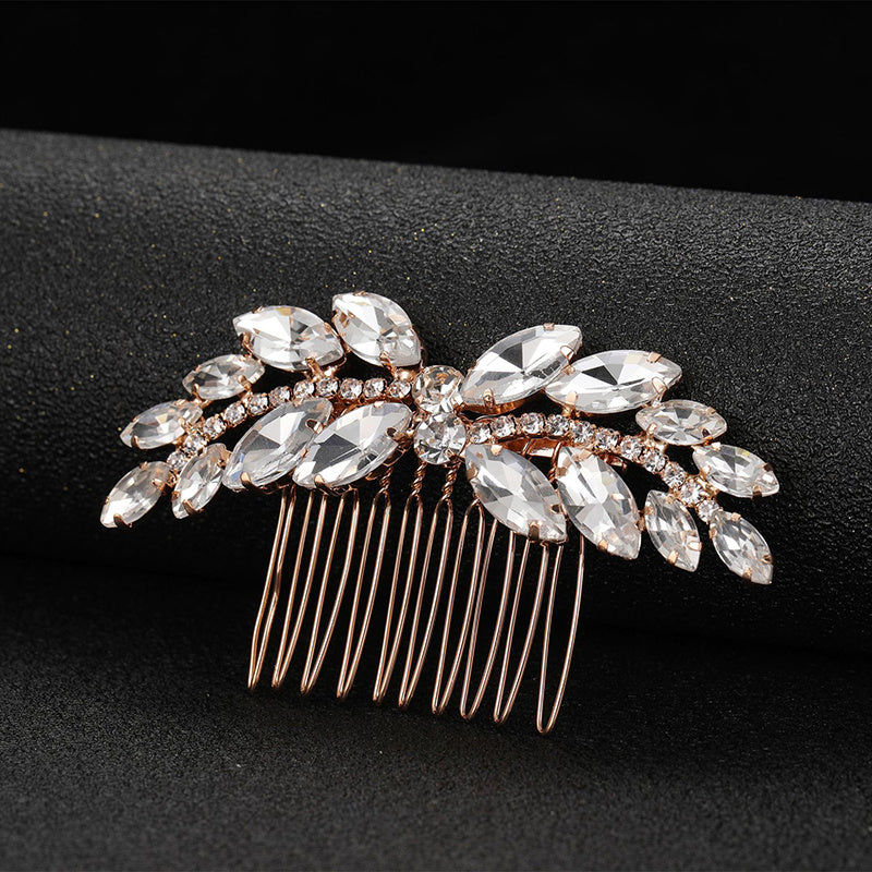Emerald Green Rhinestone Hair Side Comb Tiara