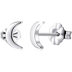 Titanium Round Heart Lightning Moon Earrings
